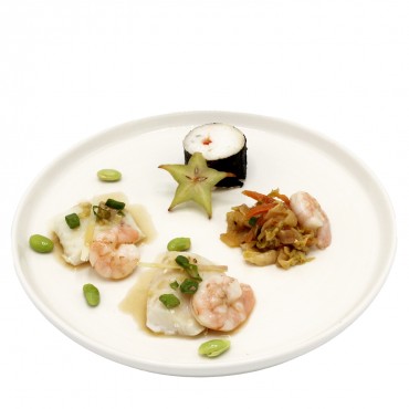 Cabillaud et crevettes,...