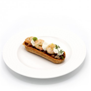 Tartelette gambas, crème de...
