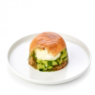Œuf poché au saumon fumé