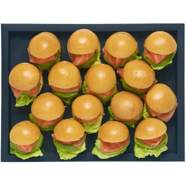 16 Minis-burgers de saumon