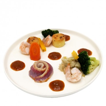 Rouget et gambas jus de...